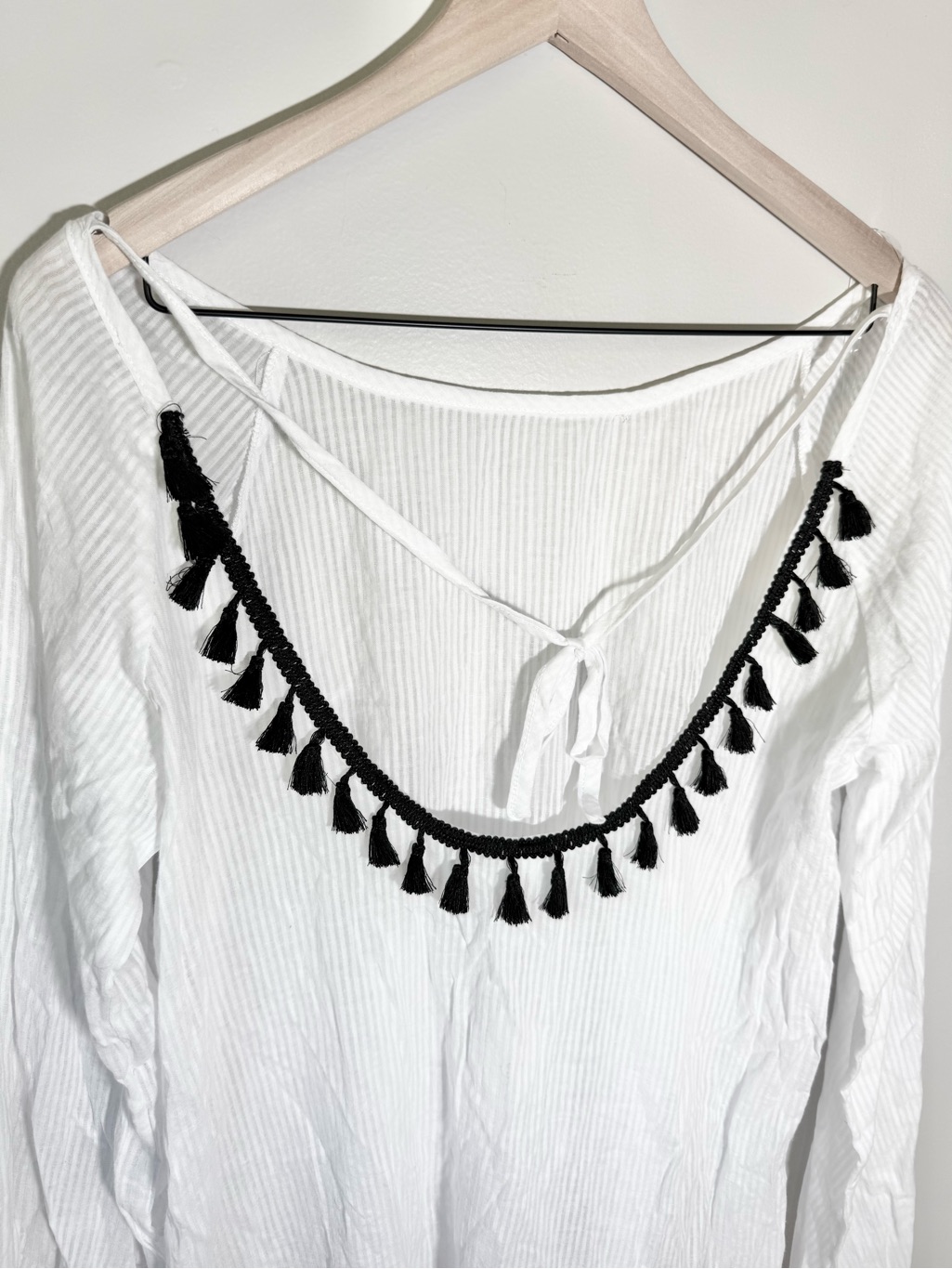 Nwt Francesca’s Swim White Cover Up Dress Size Large Gauzy Cotton Lightweight — image 4 of 5